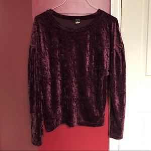 Maroon Velvet Long Sleeve shirt